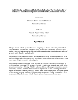 Anti-Offshoring Legislation and United States Federalism: The