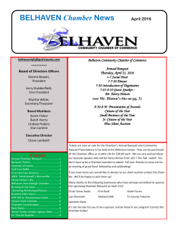 2016-04 Newsletter - Belhaven Chamber of Commerce