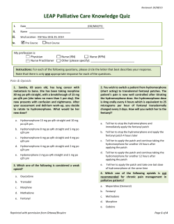 Ottawa Palliative Care Knowledge Quiz