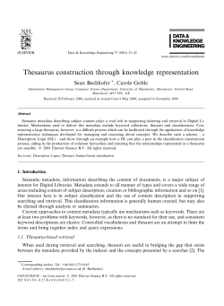 Thesaurus construction through knowledge representation