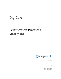 DigiCert Certification Practices Statement v. 4.07 Oct-7-2014