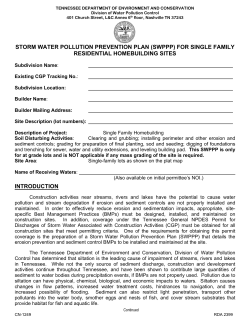 storm water pollution prevention plan (swppp) for single family
