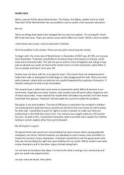 SALMA SAJIL When a person thinks about Westminster, The Palace