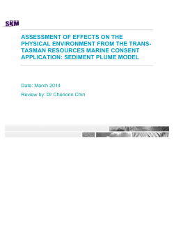 sediment plume model - Environmental Protection Authority