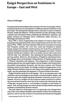 &Eacute;migr&eacute; Perspectives on Feminisms in Europe