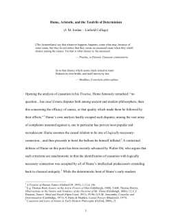 Hume, Aristotle, and the Tendrils of Determinism