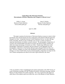 Going Home after Hurricane Katrina: Determinants of