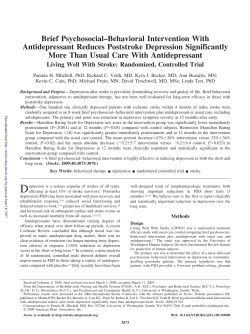 Brief Psychosocial&ndash;Behavioral Intervention With