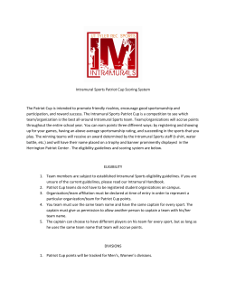 Intramural Sports Patriot Cup Scoring System The Patriot