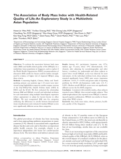 The Association of Body Mass Index with Health-Related