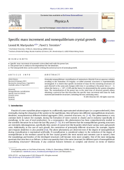 Specific mass increment and nonequilibrium crystal growth