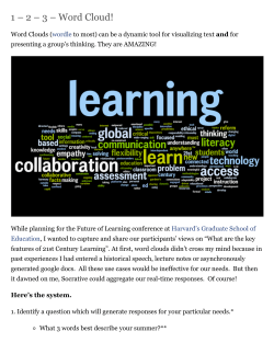 1 &ndash; 2 &ndash; 3 &ndash; Word Cloud! | Socrative Garden