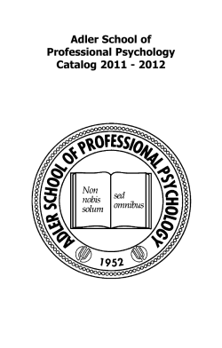 Adler School of Professional Psychology Catalog