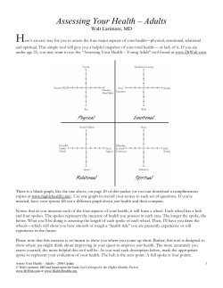 Assessing Your Health &ndash; Adults