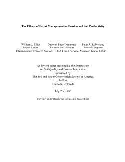 The Effects of Forest Management on Erosion and Soil Productivity