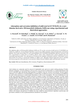 Adsorption and corrosion inhibition of mild steel in 0.5 M H2SO4 by