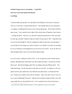 Scottish Young Lawyers Association &ndash; Scots Law seen from South of