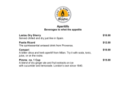 CWG Beverage List - Cook `n` With Gas