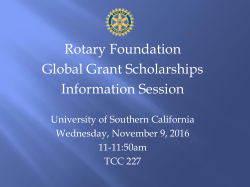 Rotary Foundation Global Grant Scholarships Information Session
