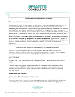 Staff Procedure for Handling Harassment (Meetings)