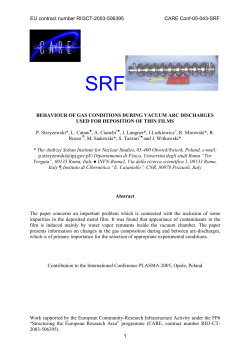 Behaviour Of Gas Conditions During Vacuum Arc - SRF