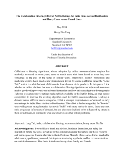 The Collaborative Filtering Effect of Netflix Ratings for Indie Films