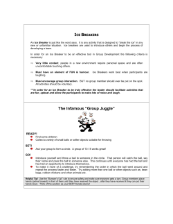 ice breakers - YMCA of Oakville Summer Camp Staff Site 2014