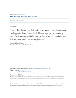 The role of work volition in the association between college students