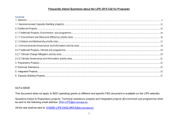 Frequently Asked Questions about the LIFE 2015 Call for Proposals