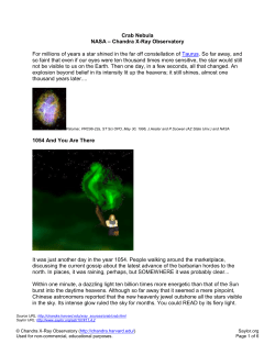 Crab Nebula NASA &ndash; Chandra X-Ray Observatory For millions of