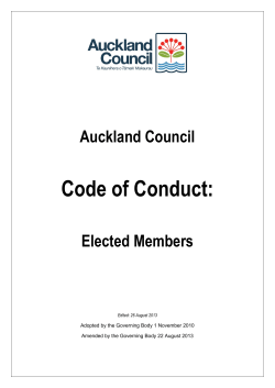 Auckland Council Code of Conduct for Elected Members