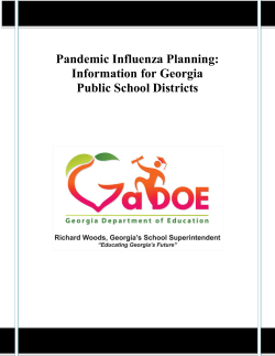 Pandemic Influenza Planning: Information for Georgia