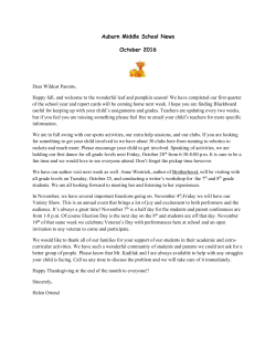 Auburn Middle School News October 2016