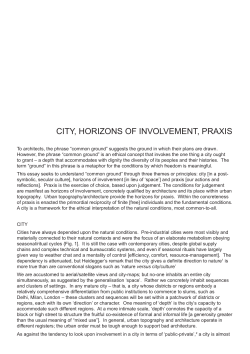 city, horizons of involvement, praxis
