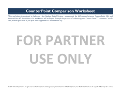 CounterPoint Comparison Worksheet