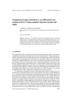 Comparison of argon and helium (e, 2e) differential cross sections at