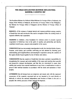 THE ASEAN DECLARATION (BANGKOK DECLARATION