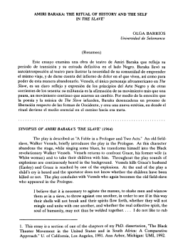Amiri Baraka. The Ritual of History and the Self in the Slave