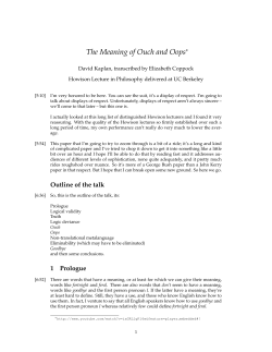 The Meaning of Ouch and Oops