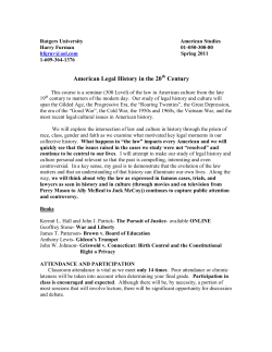 Harry Furman Rutgers University - Department of American Studies