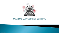 Manual Supplement Writing Class Handout - (Operations)
