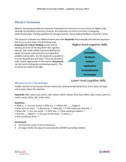 Bloom`s Taxonomy