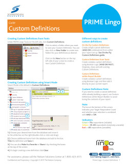 Guide PRIME Lingo Custom Definitions