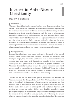 Incense in Ante-Nicene Christianity