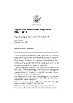 Regulatory Impact Statement