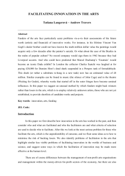 Langerova_Facilitating Innovation In The Arts