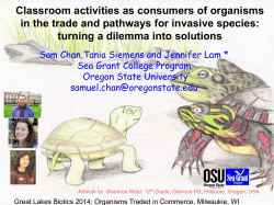 Classroom activities as consumers of organisms in the trade and