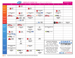 group exercise class schedule