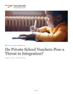 Do Private School Vouchers Pose a Threat to Integration?