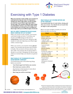 Exercising with Type 1 Diabetes - Massachusetts General Hospital